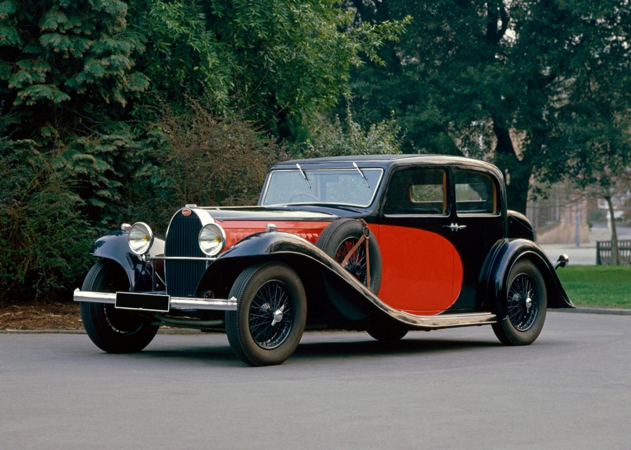 1934 Bugatti Type 57 Galibier four door saloon with 3.3 litre engine producing 135 bhp. Designed by Ettore's son Jean Bugatti. Country of origin ... 1934 Bugatti Type 57 Galibier four door saloon with 3.3 litre engine producing 135 bhp. Designed by Ettore's son Jean Bugatti. Country of origin ...