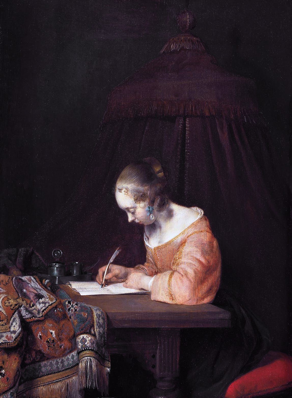 ter Borch woman writing a letter