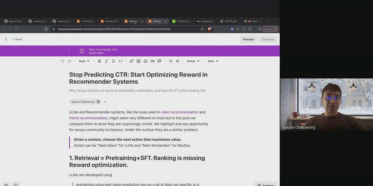 The Case for RL-Aligned Ranking in RecSys