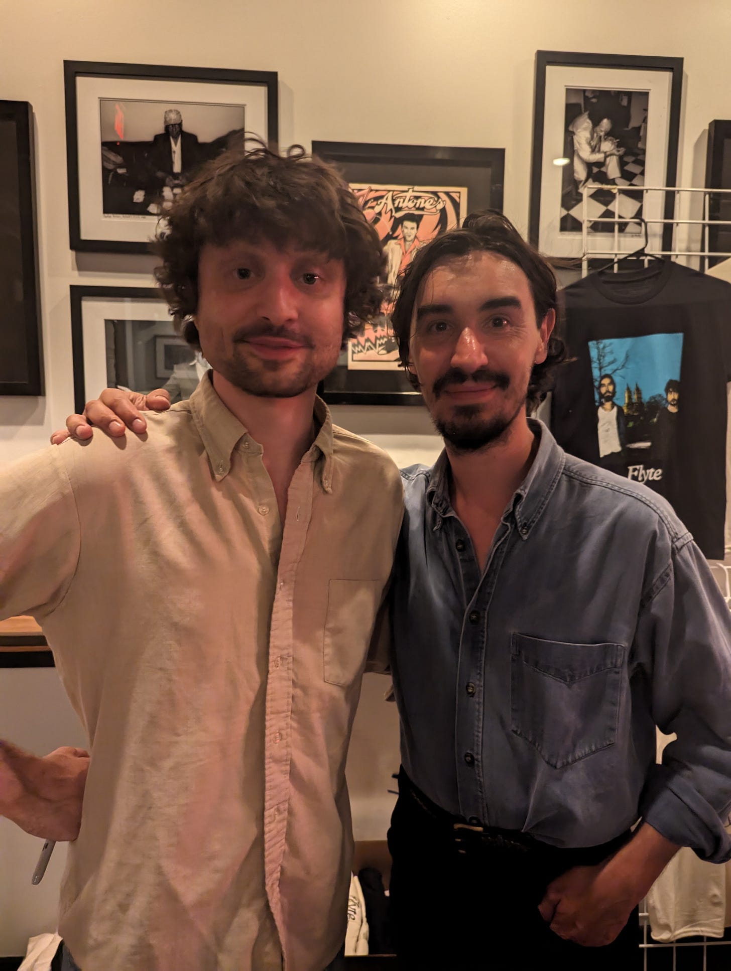 Nick and Will from Flyte at the mercy table at Antone's