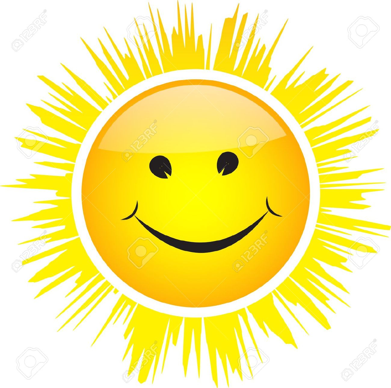 sun face white background - Clip Art Library