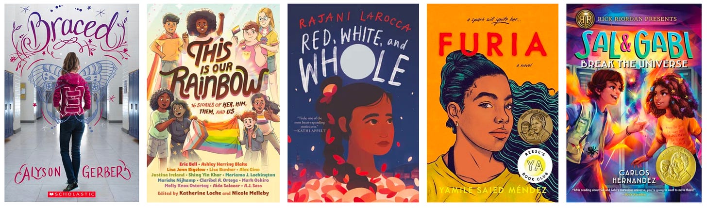 Cover art for the five books listed in the caption below. Cover art for the five books listed in the caption below.