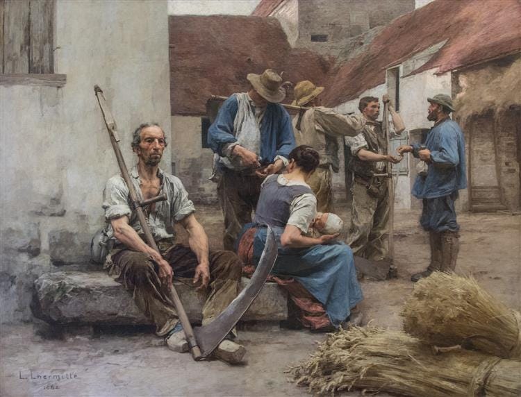 The pay of the harvesters, 1882 - Léon Augustin Lhermitte