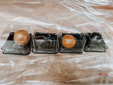 Making mooncakes in Dalian, China for Mid-Autumn Festival.