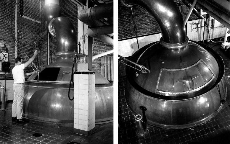 Interior of the American Brewing Company facility in 1967. Courtesy of Florida State Archives and digitally enhanced by Casey Piket.