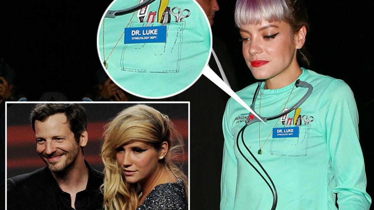 Lily Allen dresses as Dr. Luke for Halloween amid claims he sexually abused  Kesha - too far? - The Mirror
