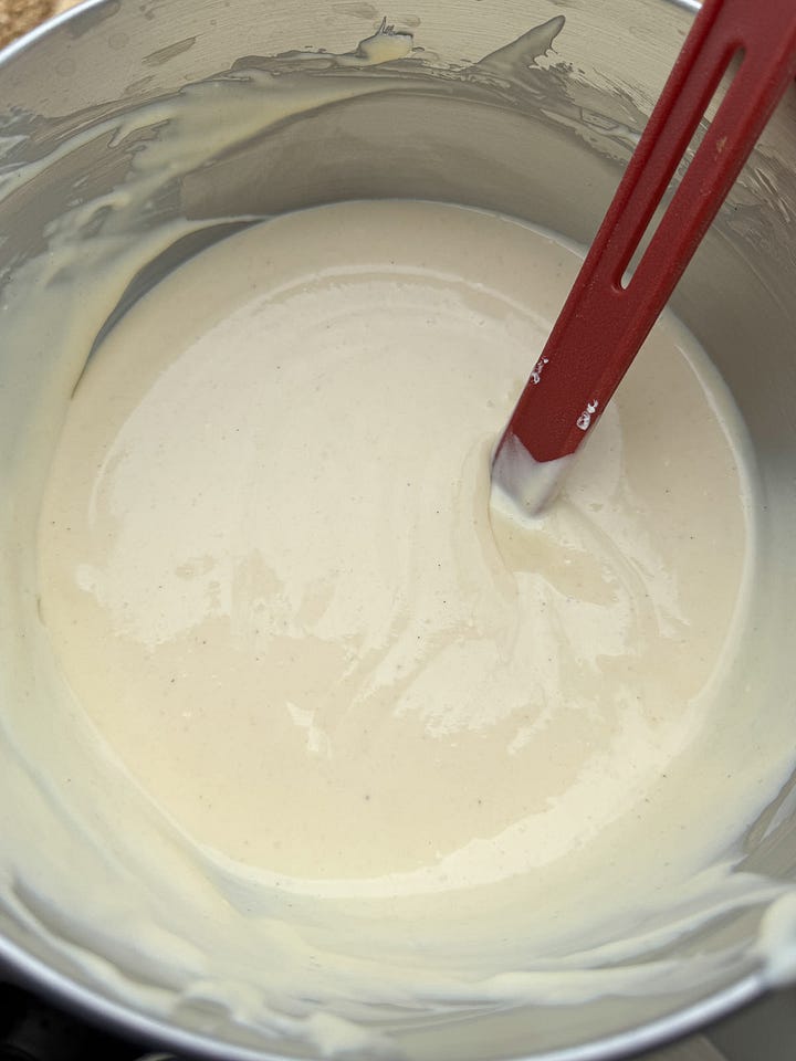 brown butter Basque cheesecake stages