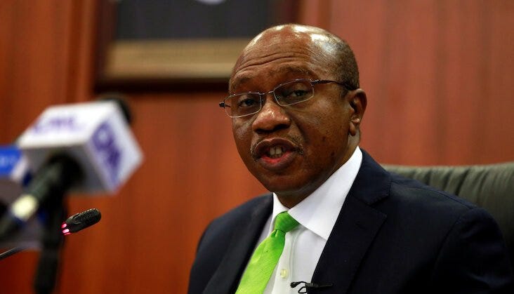 Godwin Emefiele, governor of Central Bank of Nigeria (CBN).