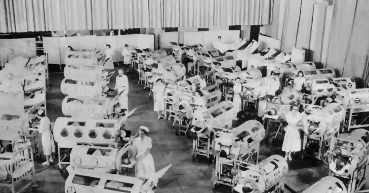 Paul was one of many polio patients who was put in an iron lung respirator.