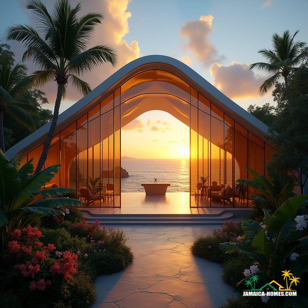 A spectacular glass-walled chapel in Negril, perched above the cliffs