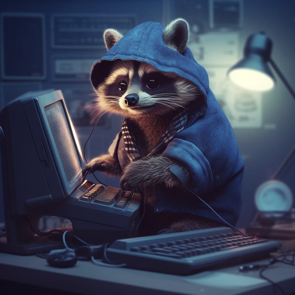 Thief breaking into a computer