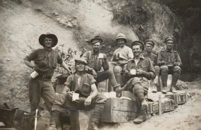 Anzacs taking a well-earned break at Gallipoli
