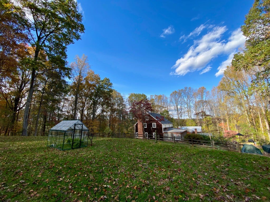 Greenhouse in the upper field.
