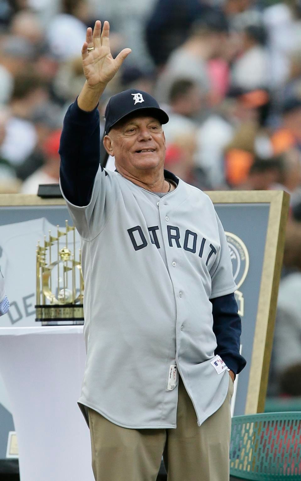 John Hiller during the Tigers' 50th-anniversary celebration of their 1968 World Series championship.... [+] (AP Photo/Duane Burleson)