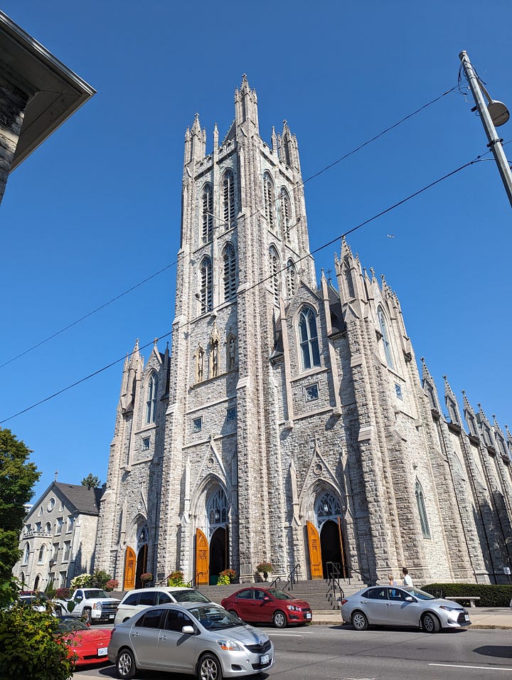 The interior and exterior of St. Mary's Cathedral in Kingston, ON, Canada