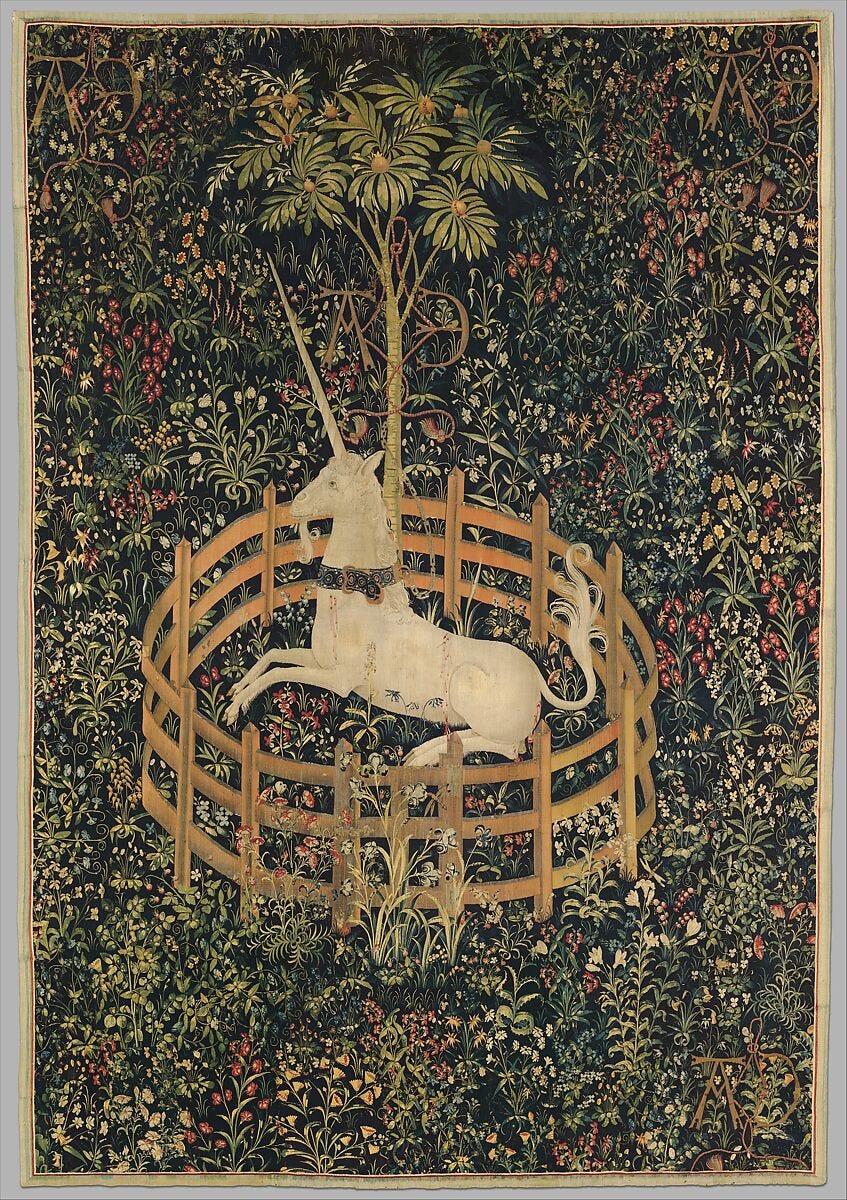 The Unicorn Rests in a Garden (from the Unicorn Tapestries ...