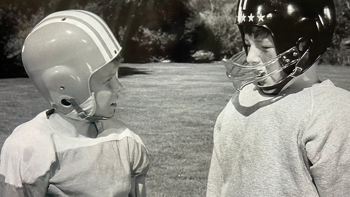 beaver local retro football helmet Today's Tidbit... Beaver Cleaver's Football Gear