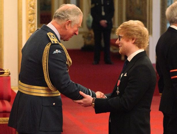 ed sheeran touches prince charles arm breaching buckingham palace protocol ed sheeran touches prince charles arm breaching buckingham palace protocol