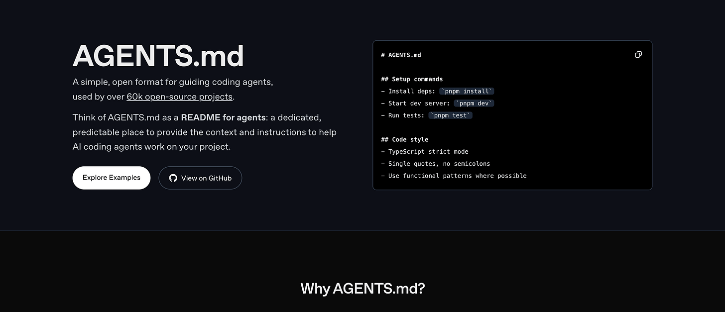agents.md homepage: a README for agents agents.md homepage: a README for agents