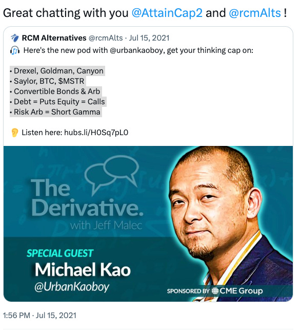 Interview: The Derivative with Jeff Malec / Misc. Finance Topics.