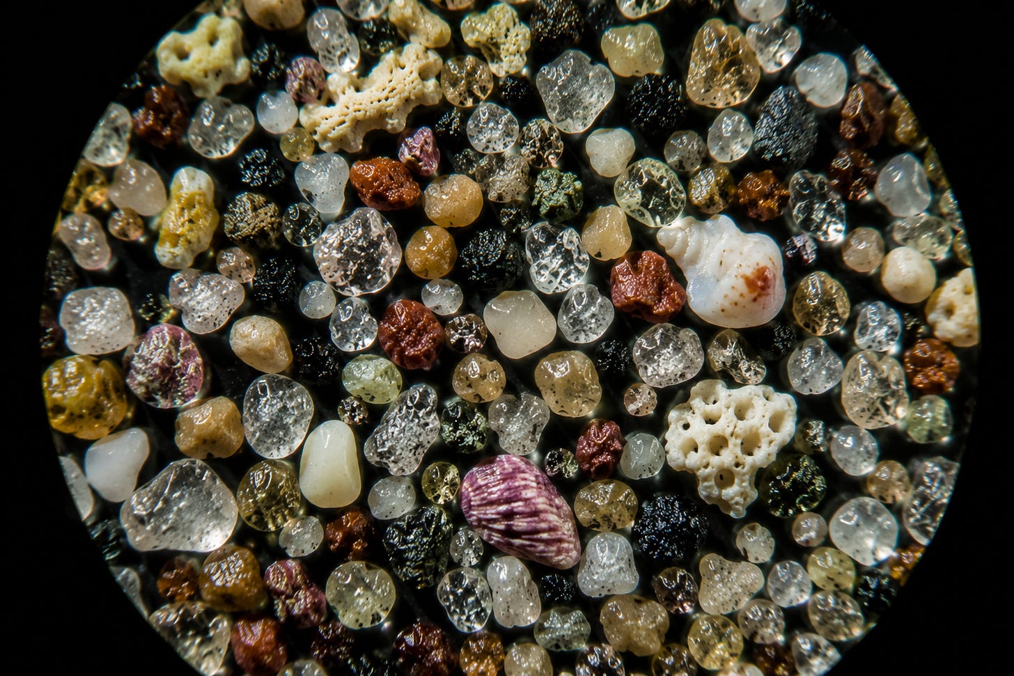 colorful sand under a microscope colorful sand under a microscope