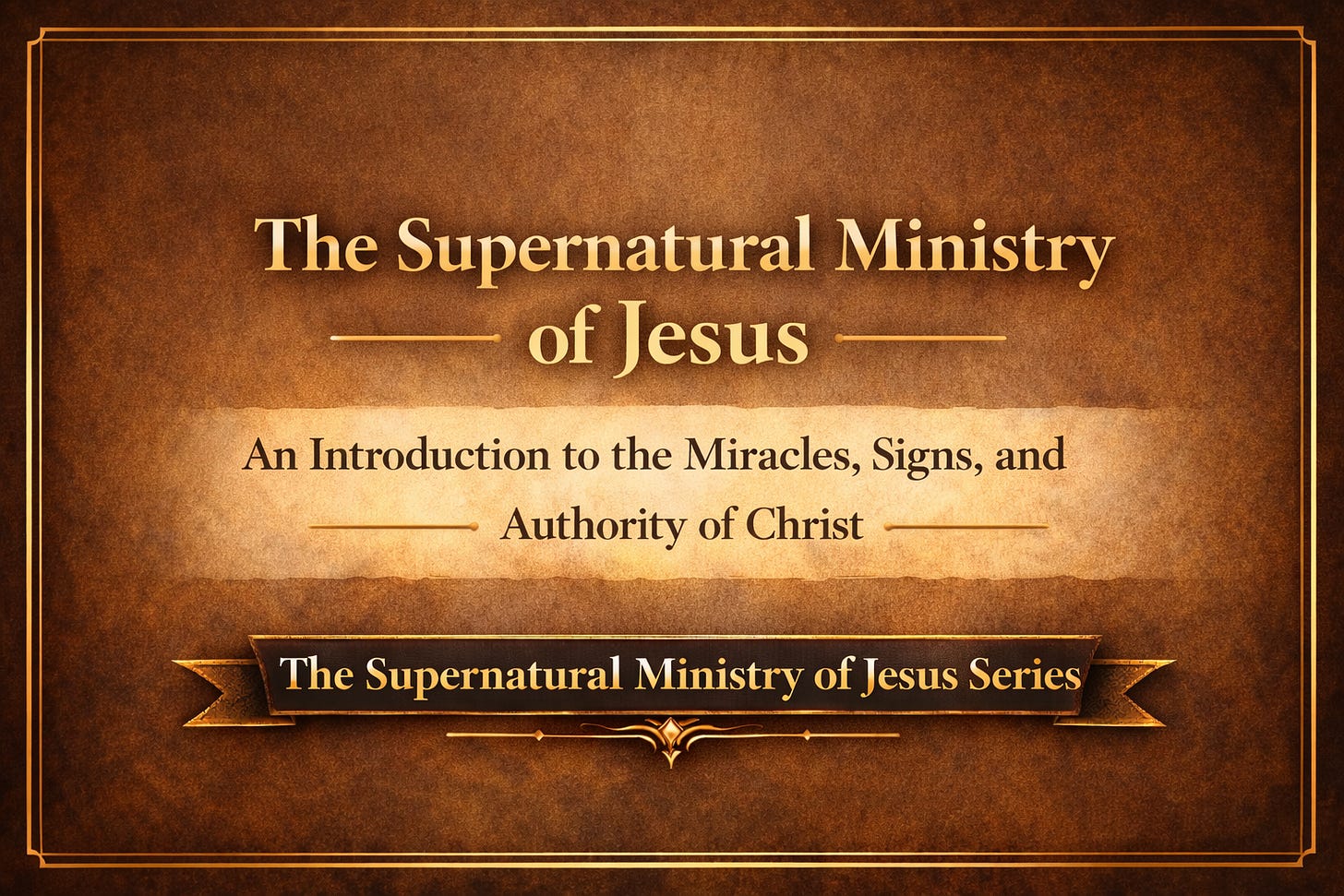 The Supernatural Ministry of Jesus An Introduction to the Miracles, Signs, and Authority of Christ