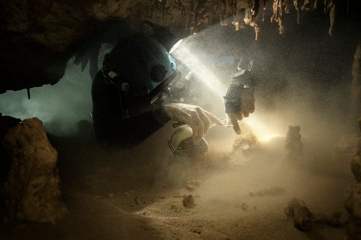 Klaus navigating the underwater caverns below Quintana Roo