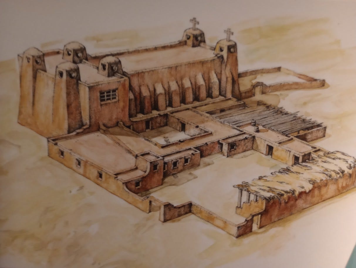 Large church building with towers, and outbuildings Large church building with towers, and outbuildings