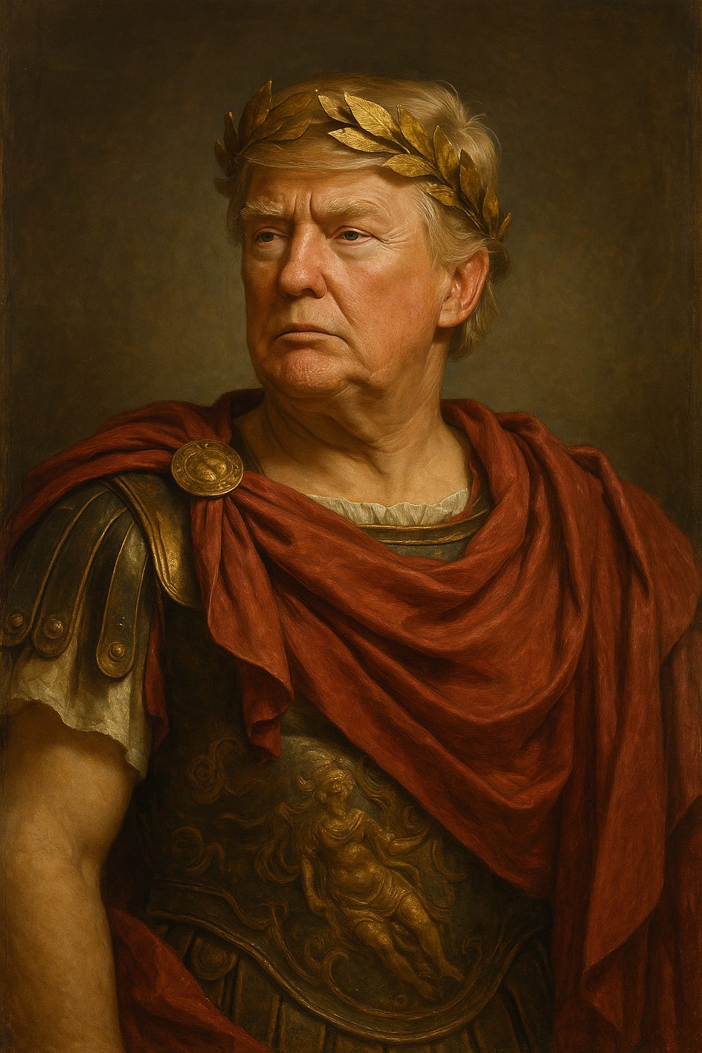 All hail Trump: an AI image of Trump as a Roman emperor.