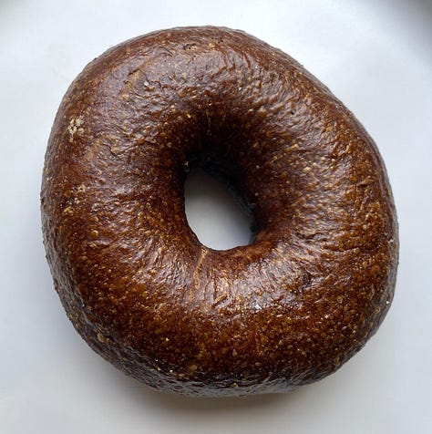 Bagel Oasis's pumpernickel bagel