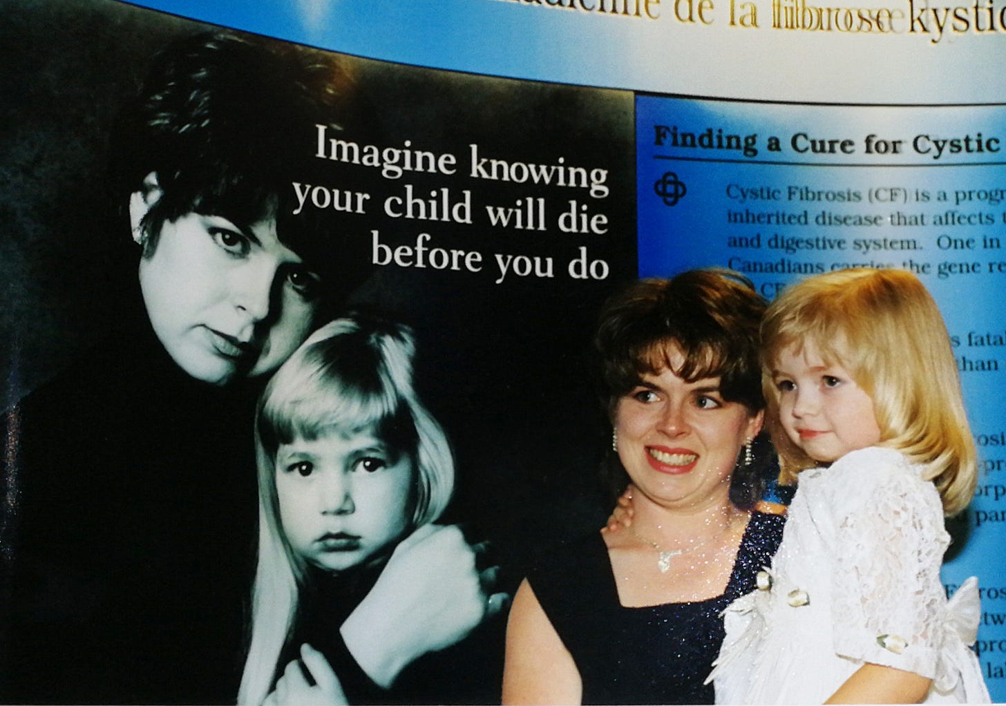 My mom & me (age 4 or 5) supporting the Canadian Cystic Fibrosis Foundation