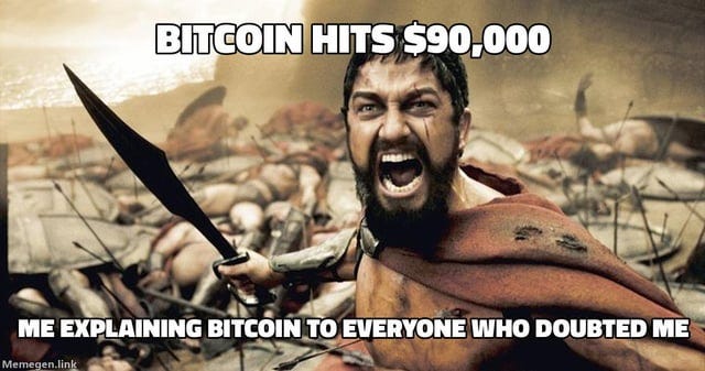 r/cryptocurrencymemes - On Bitcoin hitting $90k! 😎 