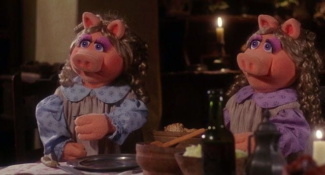 Young girl pig Muppets from 'The Muppet Christmas Carol.'