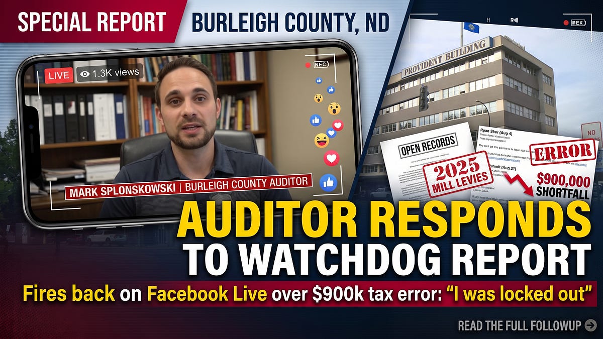 Burleigh Auditor Responds To Watchdog Report