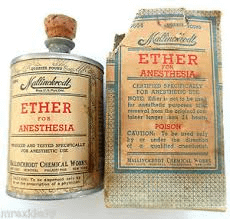 Dr Crawford Long uses ether as an anesthetic for the first time during  childbith in 1845 at Jefferson, GA for the delivery of his own child. He  however did not immediately publish