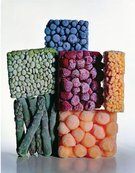 Irving Penn's 1977 photo of frozen food sculpture
