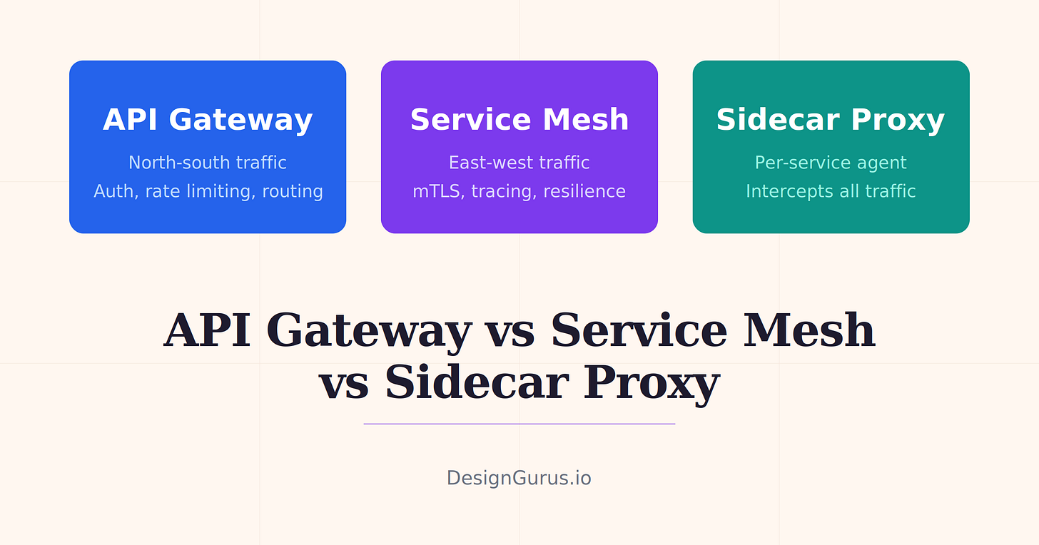 API Gateway vs Service Mesh vs Sidecar Proxy: A Decision Framework