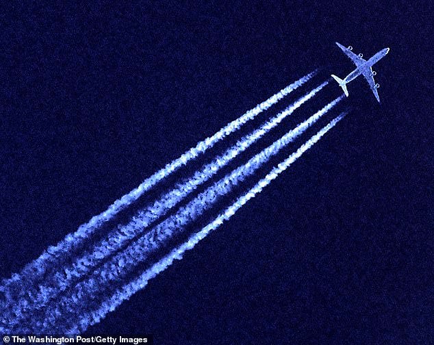 Conspiracy theorists have claimed that airliners have been pouring various chemicals into the atmosphere for years for nefarious reasons including population control and mind control