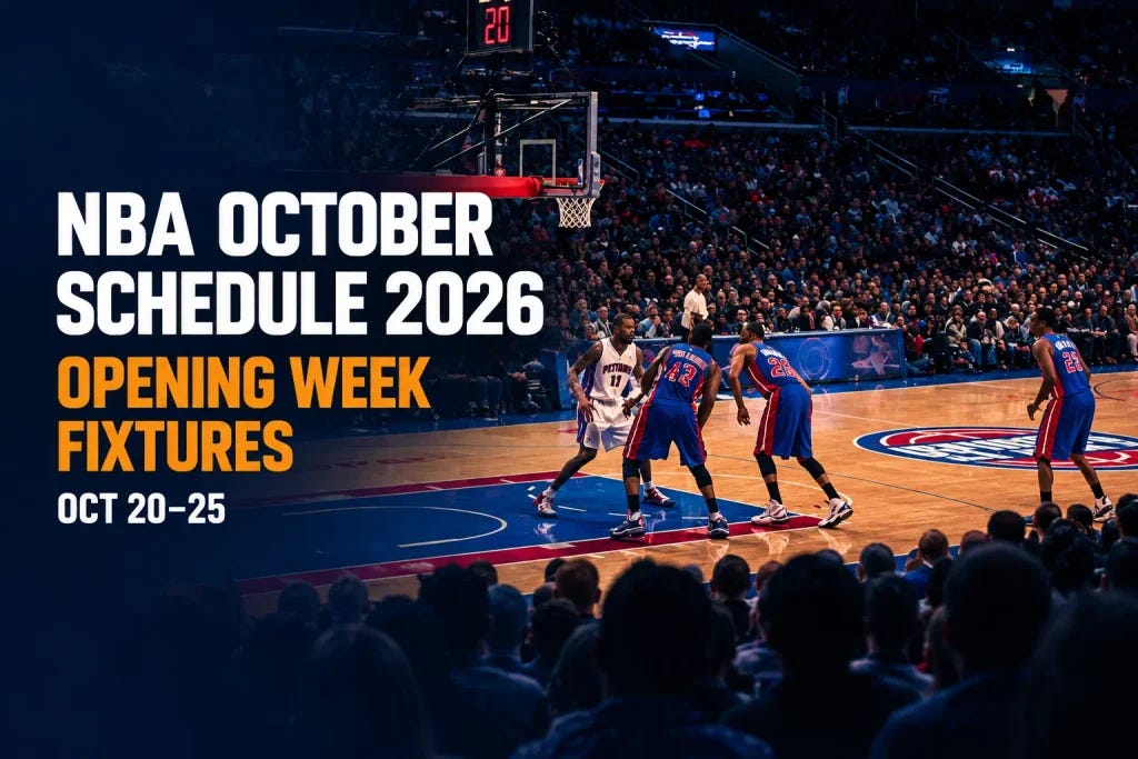 NBA October Schedule 2026: Opening Week Fixtures (Oct 20-25) - Entity Digital Sports NBA October Schedule 2026: Opening Week Fixtures (Oct 20-25) - Entity Digital Sports