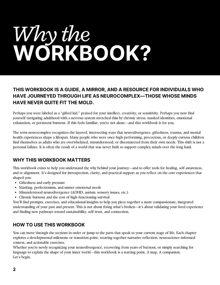 Samples from the 25-page Workbook