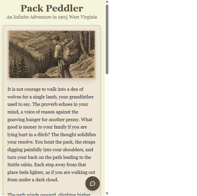 Screen shot of the game on a mobile device.