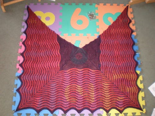 3/4 Hap Shawl Blocking 3/4 Hap Shawl Blocking