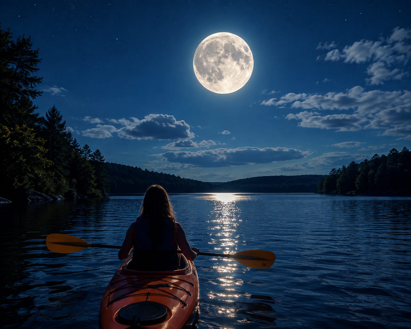 moonlit kayaking image