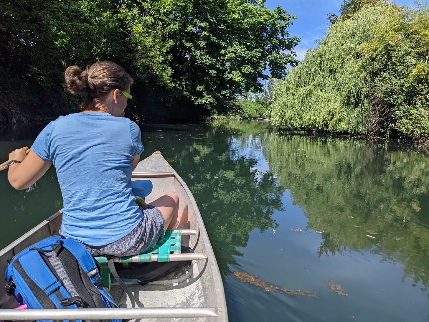 Canoer in the Columbia Slough