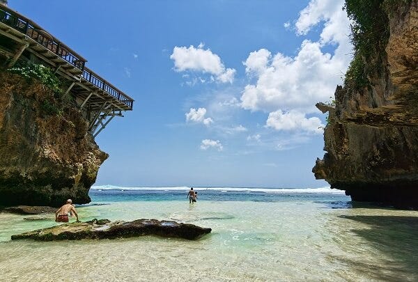Suluban Beach at Uluwatu is world famous