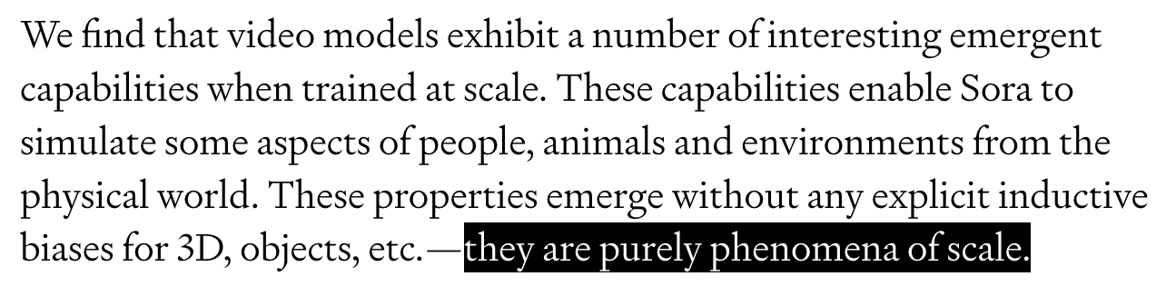 a screenshot referencing emergent capabilities in Open AI's sora a screenshot referencing emergent capabilities in Open AI's sora