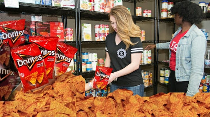 food pantry with a lot of doritos