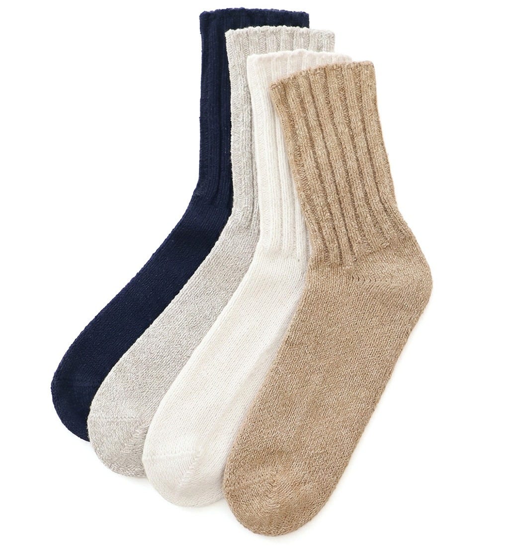 YAECA - Cotton Silk Rib Socks - 4 Colors