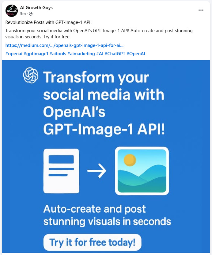 AI Agent Published Facebook Post