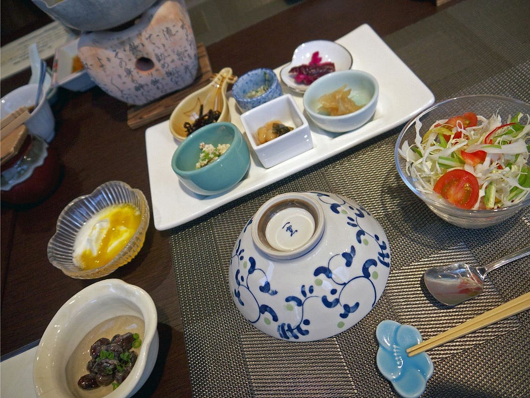 Multi-dish Japanese meal